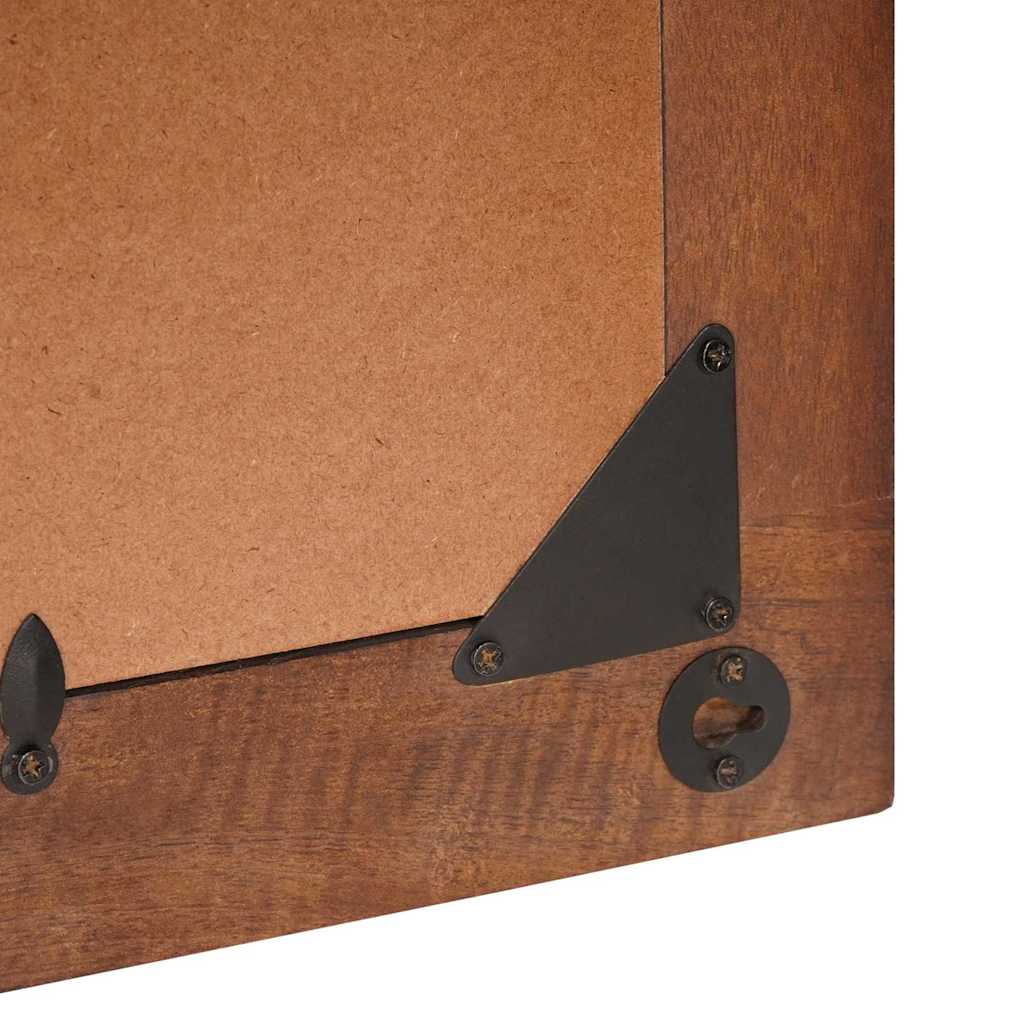 Mirror Brown And Silver 50 X 70 Cm Solid Mango Wood, Glass